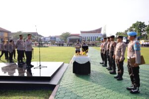 Apel Pagi Syukuran HUT Ke-20 Polda Babel, Ini Pesan Kapolda Dihadapan Anggota
