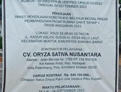 Proyek PL Pagar RSUD Babar Senilai Rp 800 Juta Putus Kontrak!!