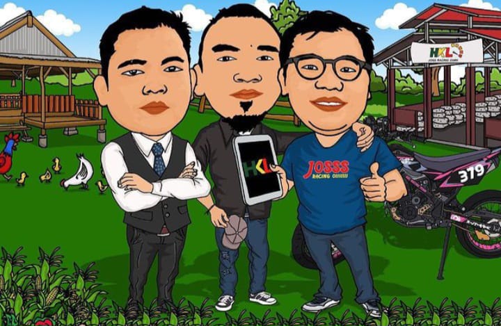 Ilustrasi: Tiga orang dalam karikatur ini diduga adalah petinggi PT HKL. Karikatur ini diambil dari akun sosmed petinggi perusahaan yang kini tersandung KUR fiktif Bank SumselBabel senilai Sekitar Rp20,2 miliar. ist.